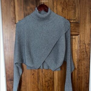 Gray Turtleneck Women Sweater